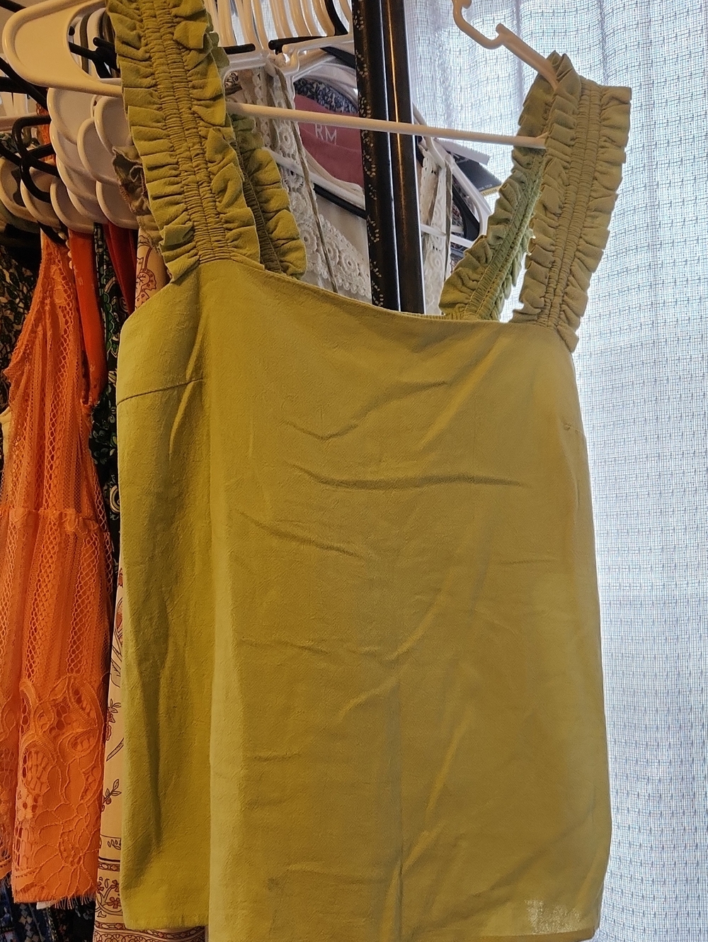 Women’s Ruffle-Strap Tank Top - Green